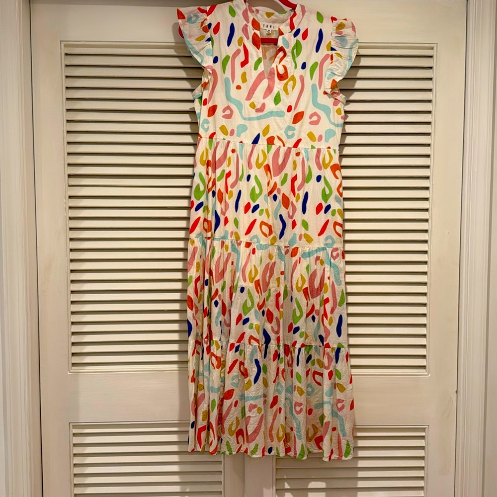 Cotton long maxi multi colored dress.